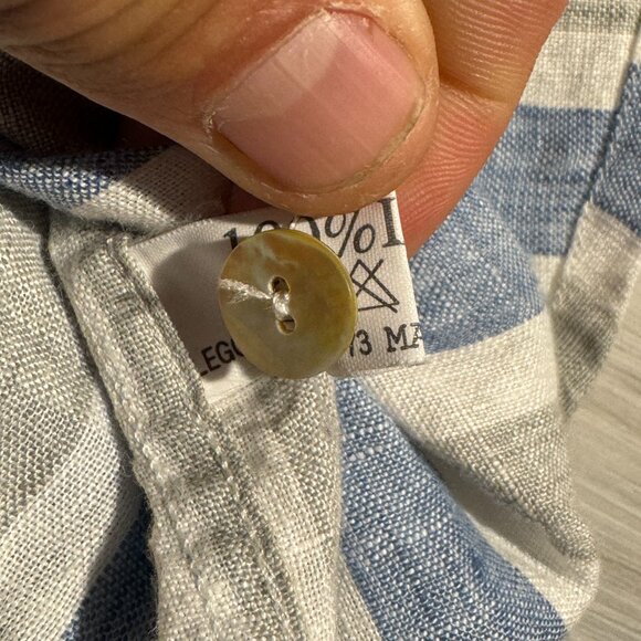 VTG Casa Mastro Men's Shirt Size XL 100% Linen Made In Italy 1973 Oyster Buttons - Picture 5 of 11